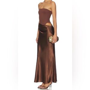 Revolve Strapless Brown Dress